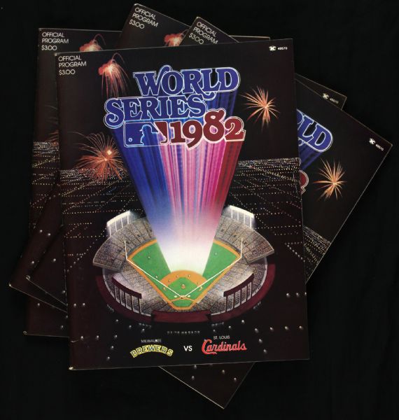 1982 St. Louis Cardinals Milwaukee Brewers Unscored World Series Programs - Lot of 4