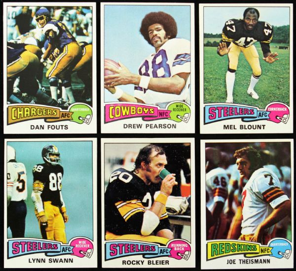 1975 Topps Football Card Complete Set (528) w/ Fouts Swann Blount Rookies