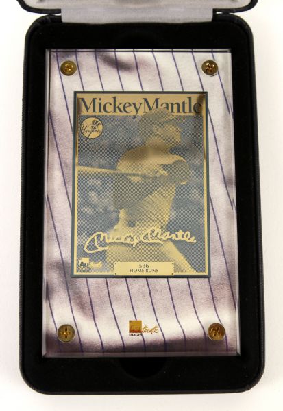 1990s Mickey Mantle Authentic Images 24 Karat Gold Baseball Card New York Yankees #348/536