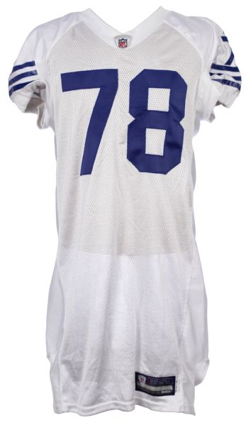 2010 Mike Pollak Indianapolis Colts Game Worn Road Jersey (NFL Auctions Hologram/COA) 