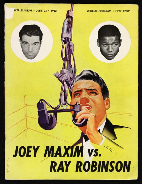 1952 Sugar Ray Robinson Joey Maxim Yankee Stadium Official Program