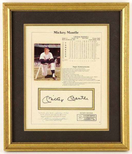 Lot Detail 1990 Mickey Mantle New York Yankees Signed 11 X 14