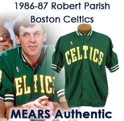 1986-87 Robert Parish Boston Celtics Game Worn Warm Up Jacket (MEARS LOA)