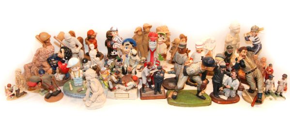 1960-2000s Various Ceramic Baseball Statues/Figurines Lee Bortin Originals (lot of 56)