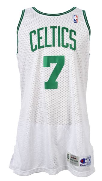 1995-96 Dee Brown Boston Celtics Game Worn Home Jersey (MEARS LOA)