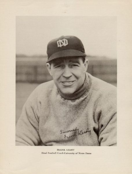 Item Detail - 1941-53 Circa Frank Leahy Notre Dame Head Coach 5 X 7 B/W ...