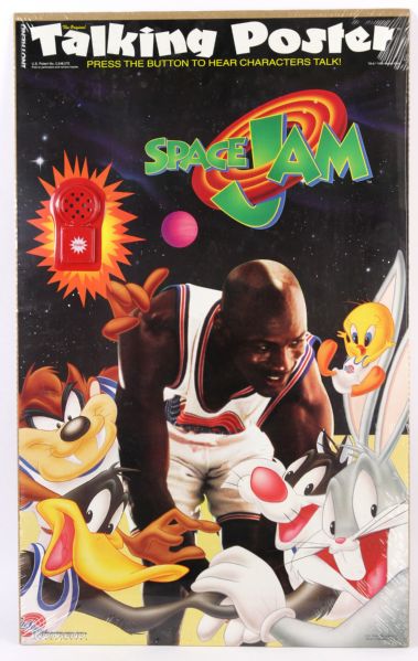 1996 Michael Jordan Looney Tunes Space Jam 20" x 32" Talking Poster