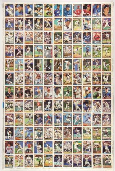 1991 Topps 28" x 43" Uncut Baseball Card Sheet - Lot of 2 w/ 132 Cards Each