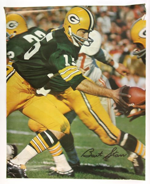 1960s Bart Starr Green Bay Packers Facsimile Signed 30" x 37" Poster