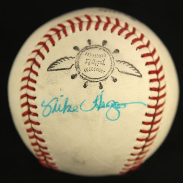 1969 Mike Hegan Seattle Pilots Single Signed Team Logo Baseball *JSA*