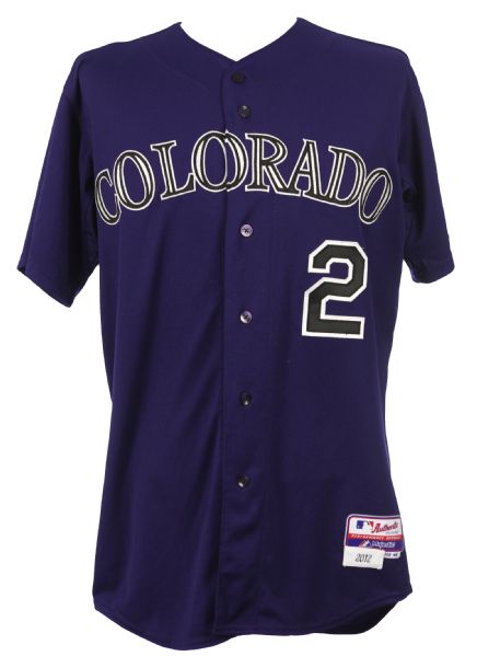 2012 Troy Tulowitzki Colorado Rockies Game Worn Alternate Jersey (MEARS LOA)