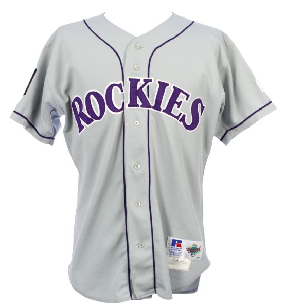 1994 Vinny Castilla Colorado Rockies Game Worn Road Jersey w/ MLB 125th Anniversary Patch (MEARS LOA)