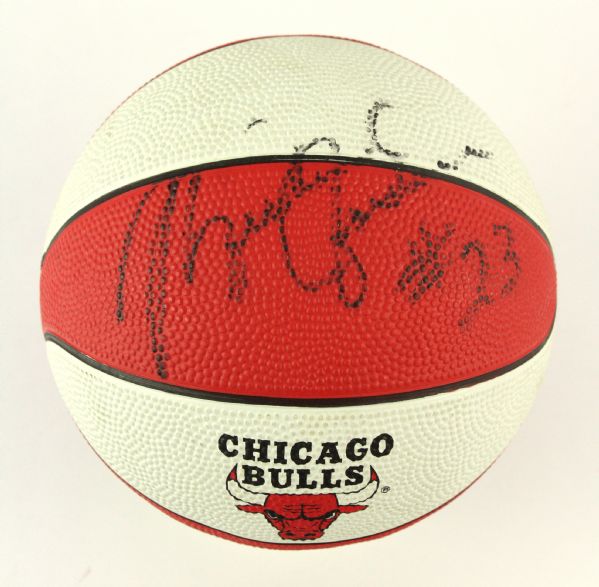 1985-89 circa Michael Jordan Chicago Bulls Signed Mini Team Logo Basketball (JSA Full Letter)