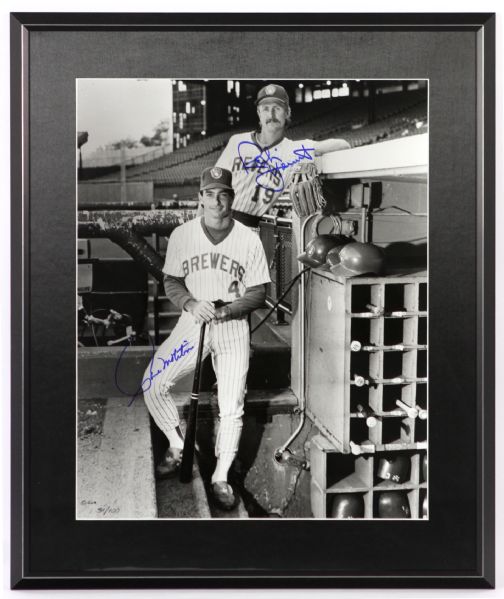 1980s Robin Yount Paul Molitor Milwaukee Brewers Signed 21" x 26" Framed Photo (JSA) 31/100