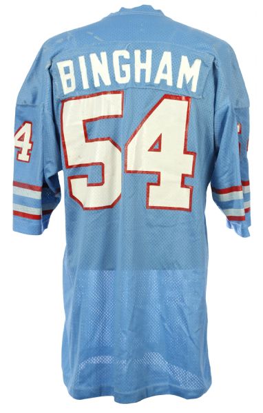 1973-75 circa Gregg Bingham Houston Oilers Game Worn Home Jersey (MEARS LOA)