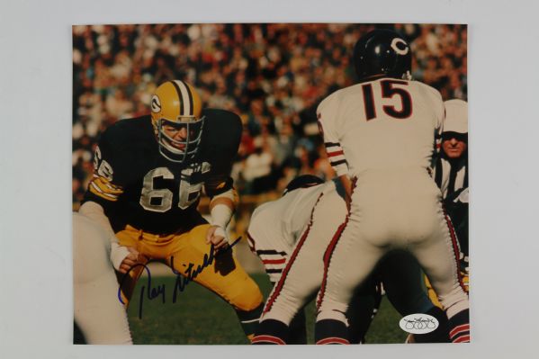 1966-68 Ray Nitschke Green Bay Packers Signed 8x10 Color Photo *JSA*