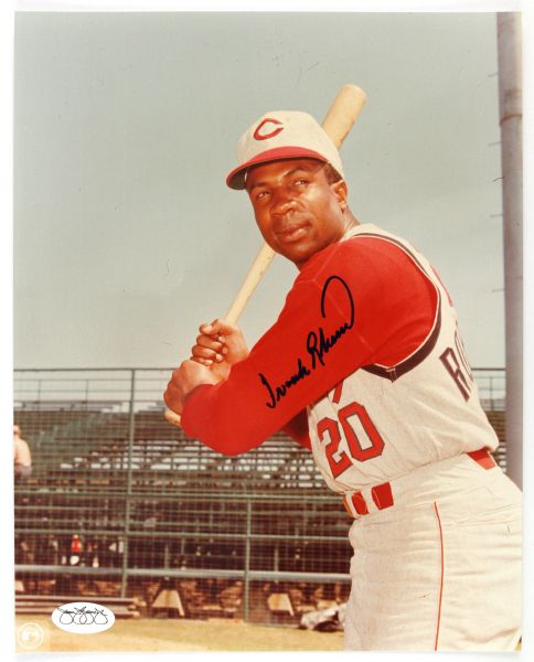 1956-65 Frank Robinson Cincinnati Reds Signed 8x10 Color Photo *JSA*