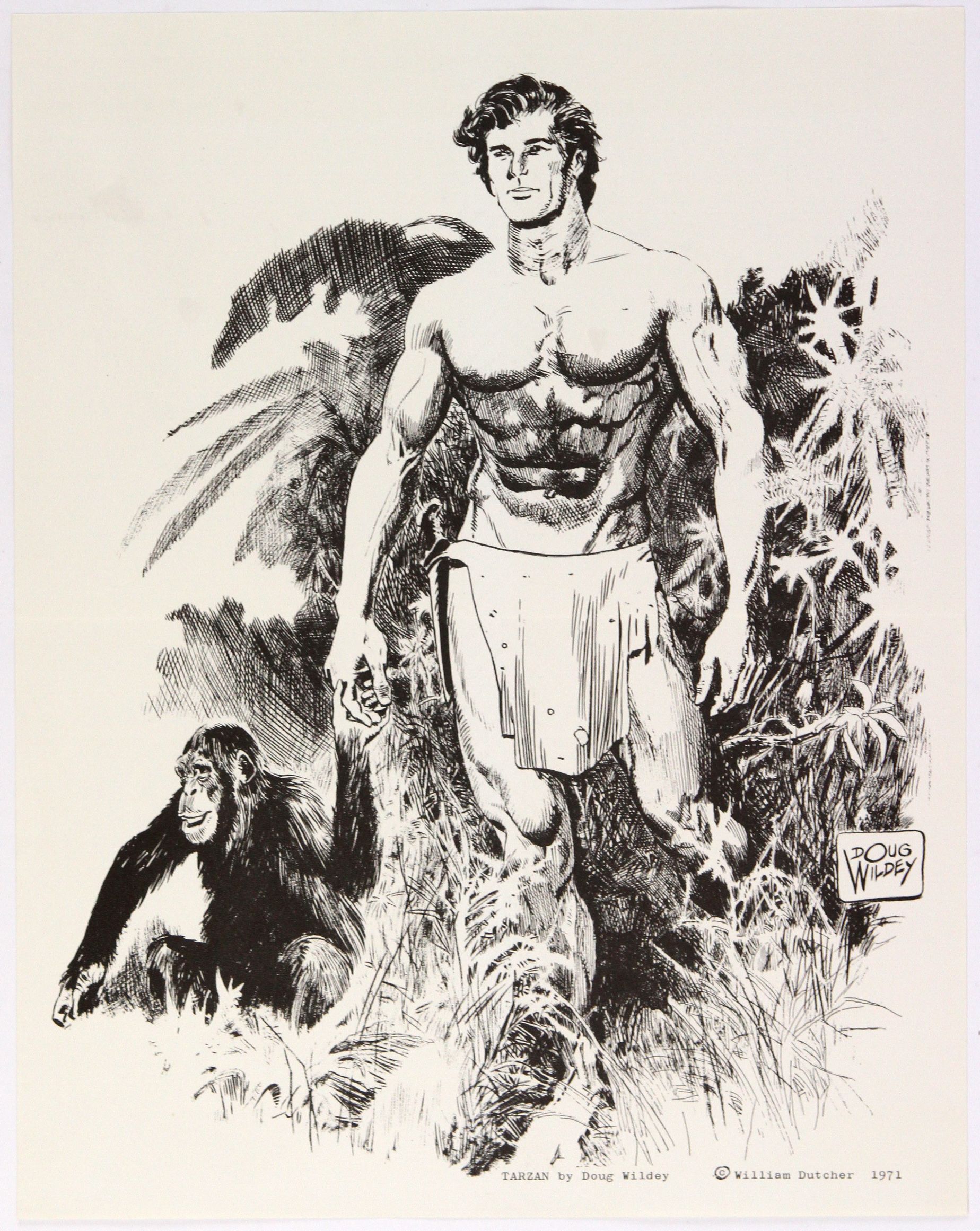 Lot Detail 1971 Tarzan 11" x 14" Illustration by Doug Wildey