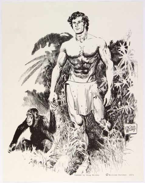 1971 Tarzan 11" x 14" Illustration by Doug Wildey