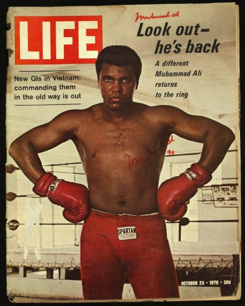 1970-99 Muhammad Ali World Heavyweight Champion Signed Life Magazine (JSA)