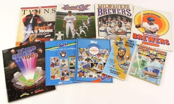 1975-96 Milwaukee Brewers Publication Collection - Lot of 9 w/ World Series Program & More