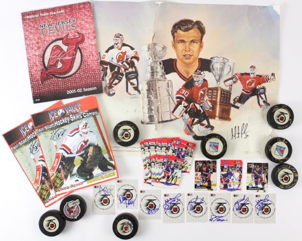 1990s-2000s Hockey Memorabilia Collection - Lot of 72 w/ 70 Signed Including Official Game Pucks & More (JSA)