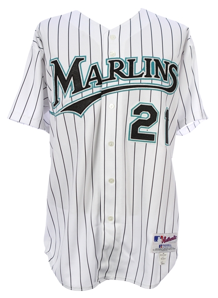 2003 Josh Beckett Florida Marlins Game Worn Home Jersey (MEARS LOA)