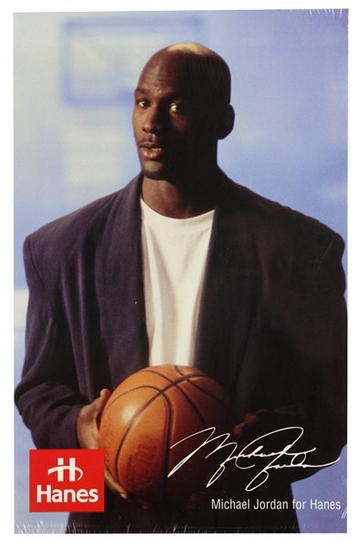 1990s Michael Jordan Chicago Bulls 11" x 17" Hanes Advertisment - Lot of 2