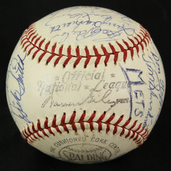 1964 New York Mets Team  Signed ONL Giles Baseball w/ 22 Signatures Including Casey Stengel & More (JSA)