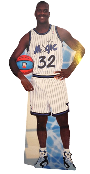 1993 Shaquille ONeal Orlando Magic Shaq Attack Life Size Stand Up Display w/ Original Bag