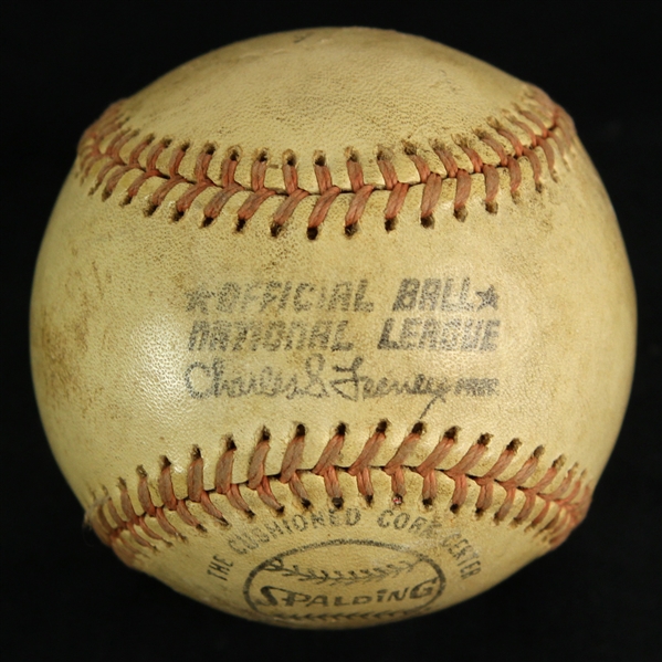 1974-76 Official National League Charles Feeney Game Used Baseball (MEARS LOA)