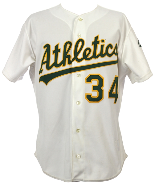 1991 Dave Stewart Oakland Athletics Game Worn Home Jersey (MEARS LOA)