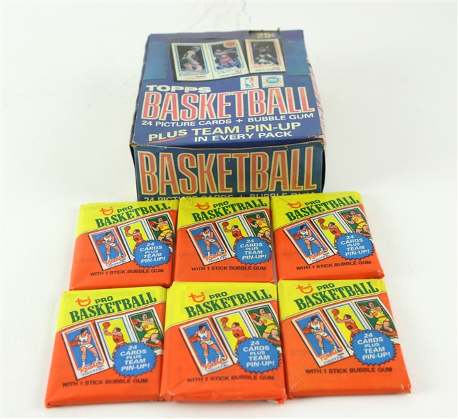1980-81 Topps Basketball Card Collection - Lot of 6 Packs w/ Original Hobby Box