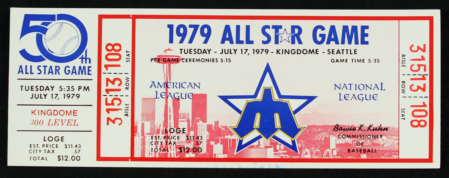 Lot Detail 1979 Kingdome 50th Major League Baseball All Star Game Ticket