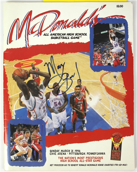 1996 McDonalds All American Game Signed Program w/ 5 Signatures Including Kobe Bryant & More (JSA)