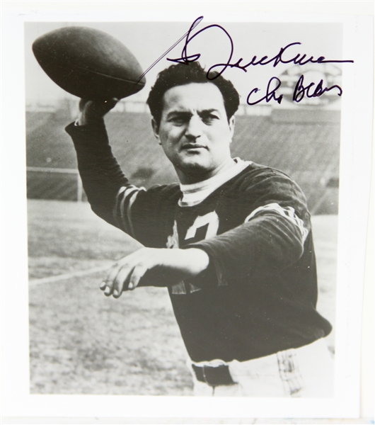 1950s Sid Luckman Chicago Bears Signed 3.5" x 4" Photo (JSA)