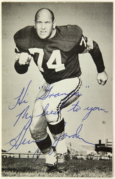 1960s Henry Jordan Green Bay Packers Signed 3.5" x 5.5" Photo (JSA)