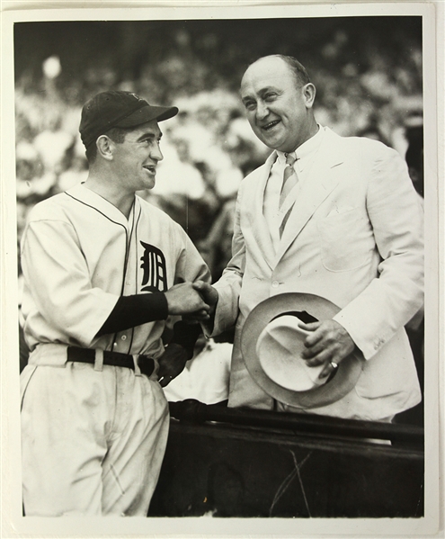 1934 Ty Cobb Mickey Cochrane Detroit Tigers 8" x 10 "Photo 