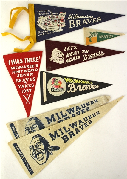 Lot Detail S S Milwaukee Braves Mini Pennant Collection Lot