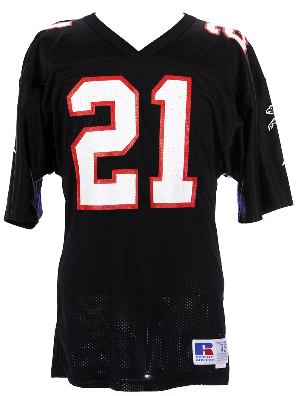 Deion Sanders Atlanta Falcons NFL Black Russell Athletic Football Jersey LG  48