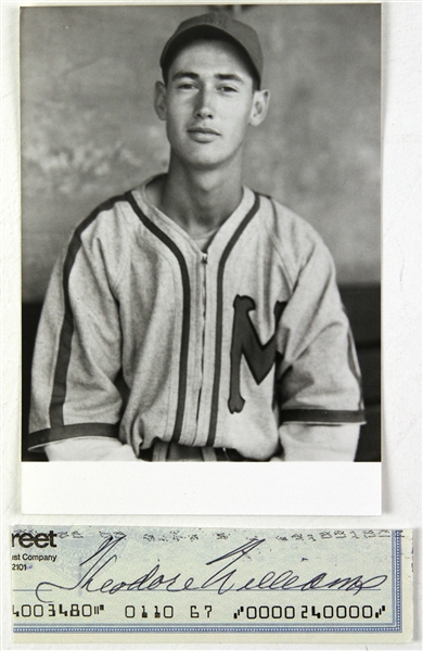 1930s-90s Ted Williams Boston Red Sox Signed Cut & Minneapolis Miller Photo - Lot of 2 (Ted Williams Collection) JSA