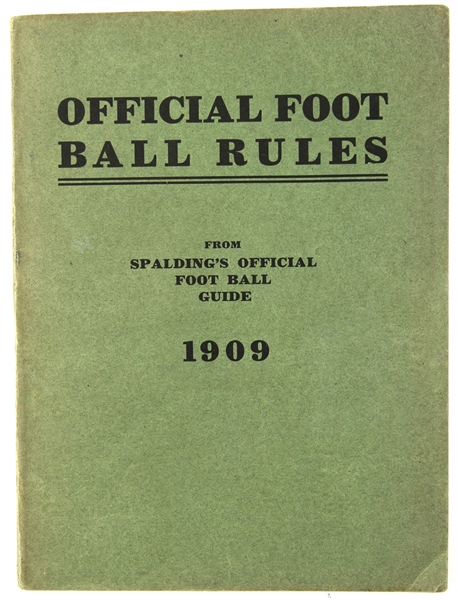 1909 Official Football Rules from Spaldings Official Football Guide