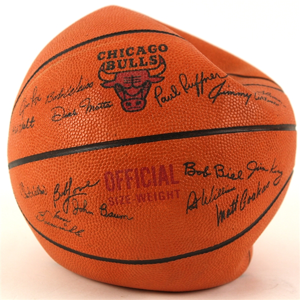 1970-71 Rare Chicago Bulls Facsimile Team Signed Logo Basketball – Near Mint Condition