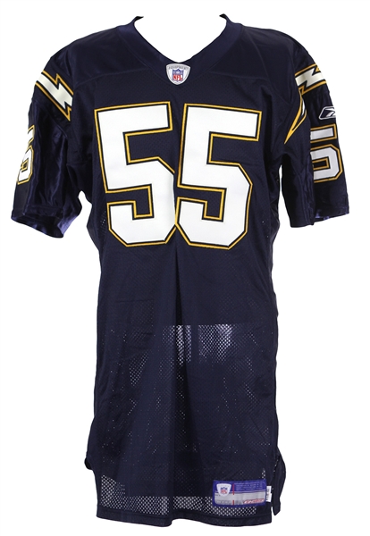 2002 Junior Seau San Diego Chargers Signed Home Jersey (MEARS LOA & PSA/DNA)