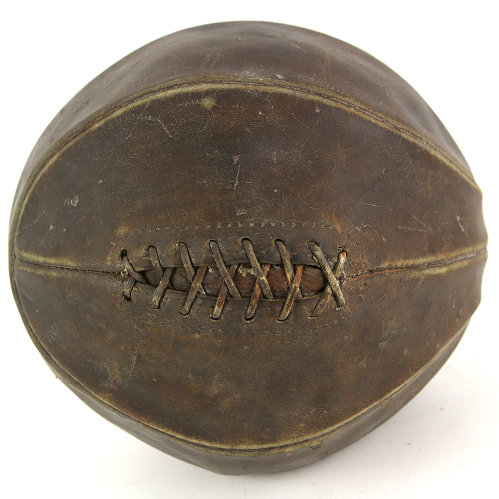 Lot Detail   1910's Game Used Laced Basketball (MEARS LOA)