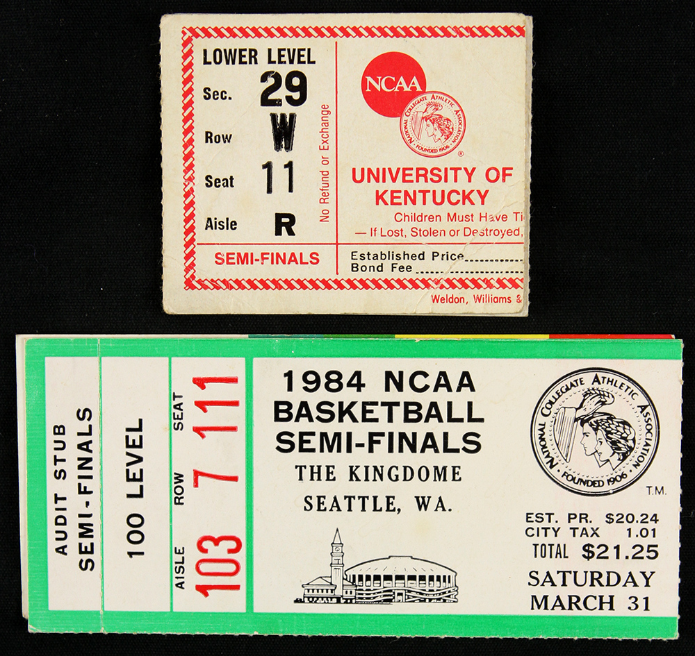 Lot Detail Ncaa Final Four Kingdome Rupp Arena Ticket Stubs