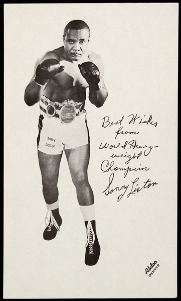 1962-64 Sonny Liston World Heavyweight Champion 3.5" x 6" Facsimile Signed & Inscribed Sheet