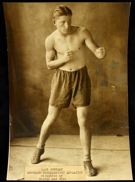 1910s Earl Johnson Southern Middleweight Sensation 7" x 10" Original Photo