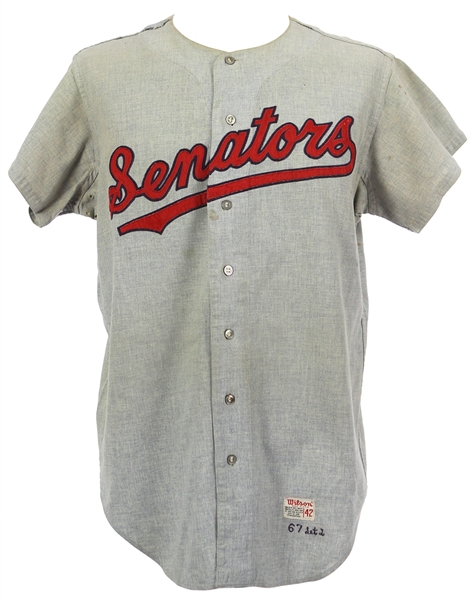 1967 Dick Lines Washington Senators Game Worn Road Jersey (MEARS LOA)