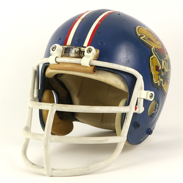 1979-82 Kansas Jayhawks Game Worn Football Helmet (MEARS LOA)